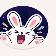 bunnyroar mascot — a cheering bunny